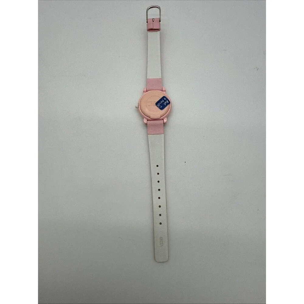 Vtg Girl’s Minnie Mouse Walt Disney Pink Leather Band Lotus Watch Water Resist
